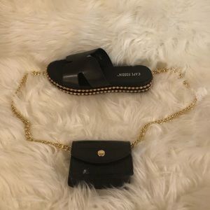 New Black studded sandals
